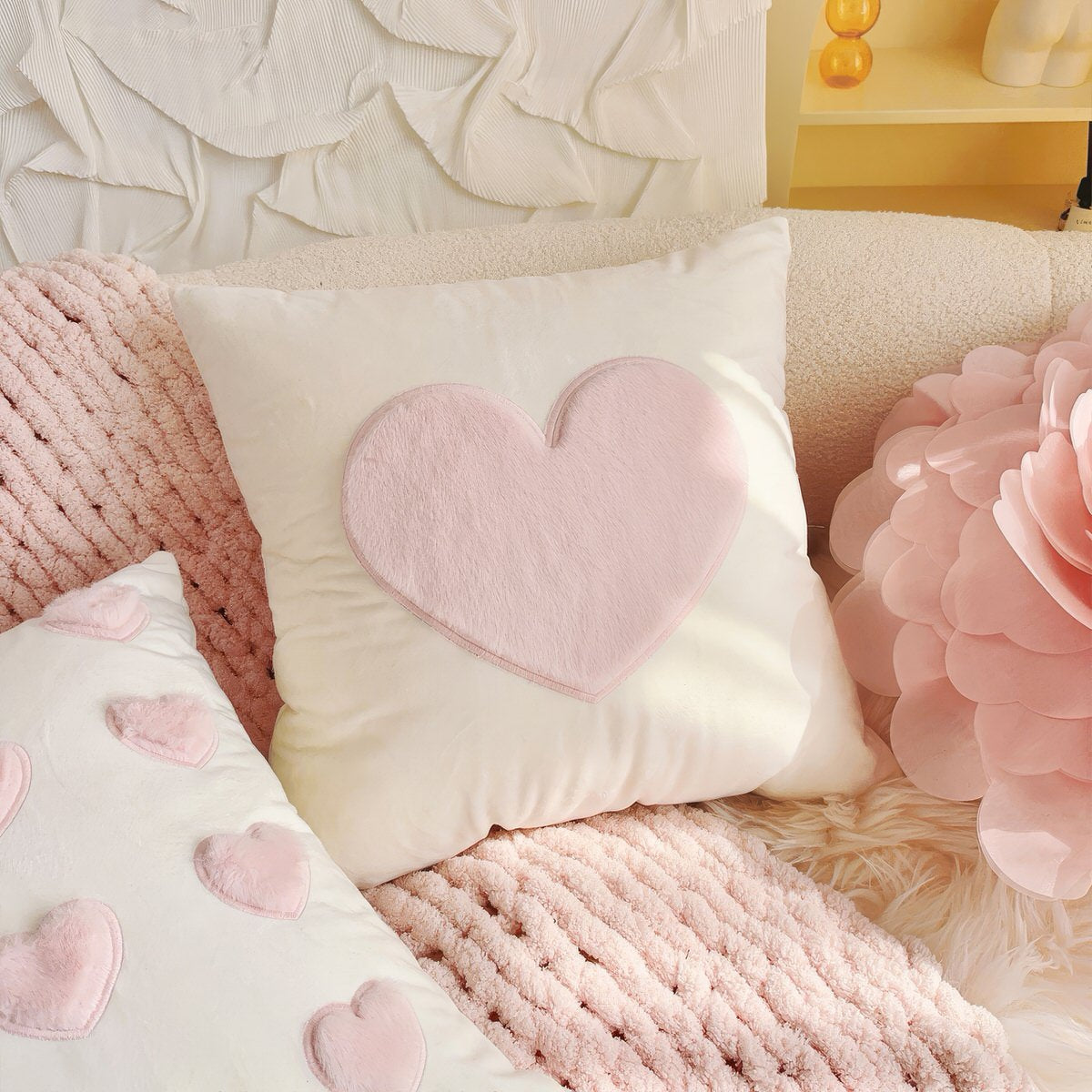 French Vintage Tulip & Ruffle Pillow Cover