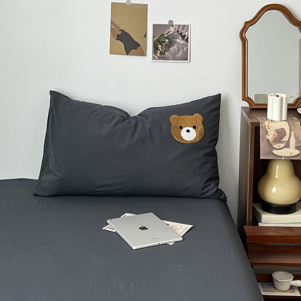 Navy & Cream Striped Bedding Set