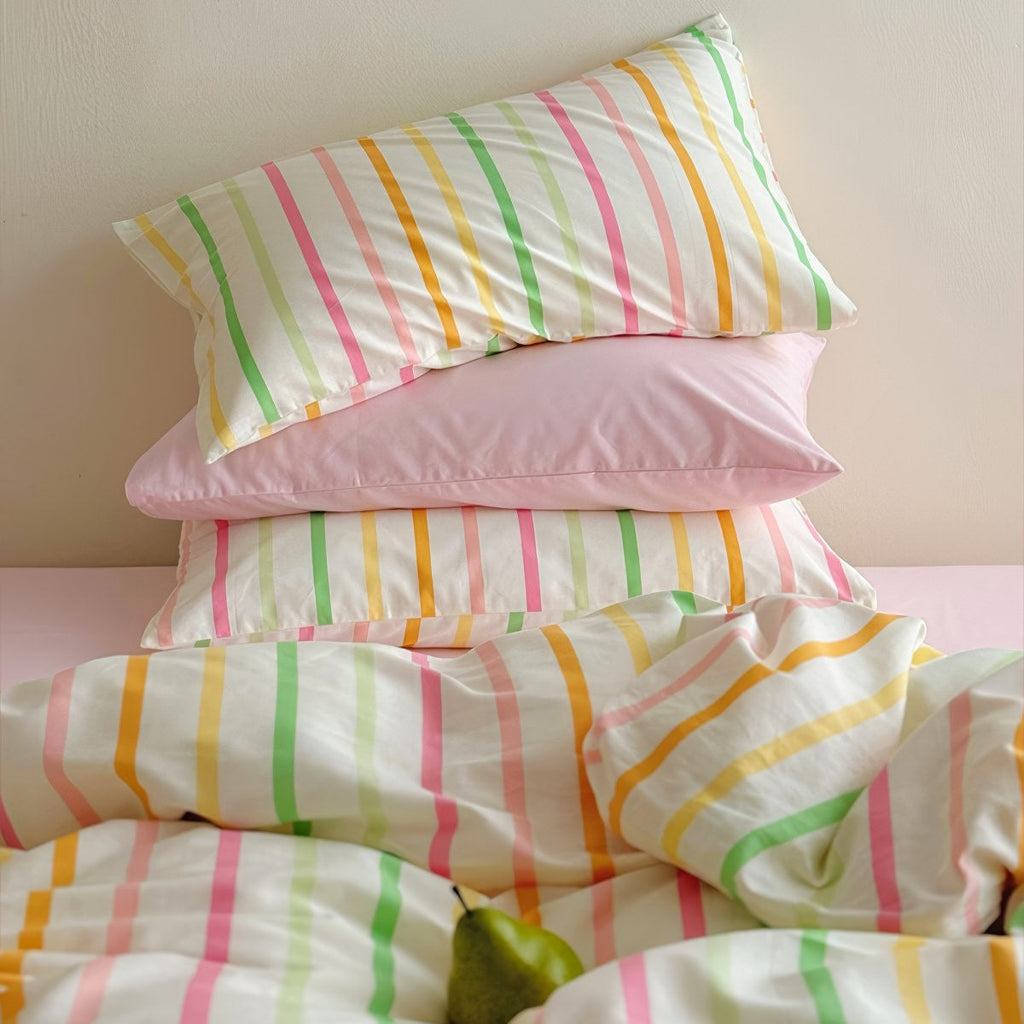 Colorful Pastel Stripes Bedding Set