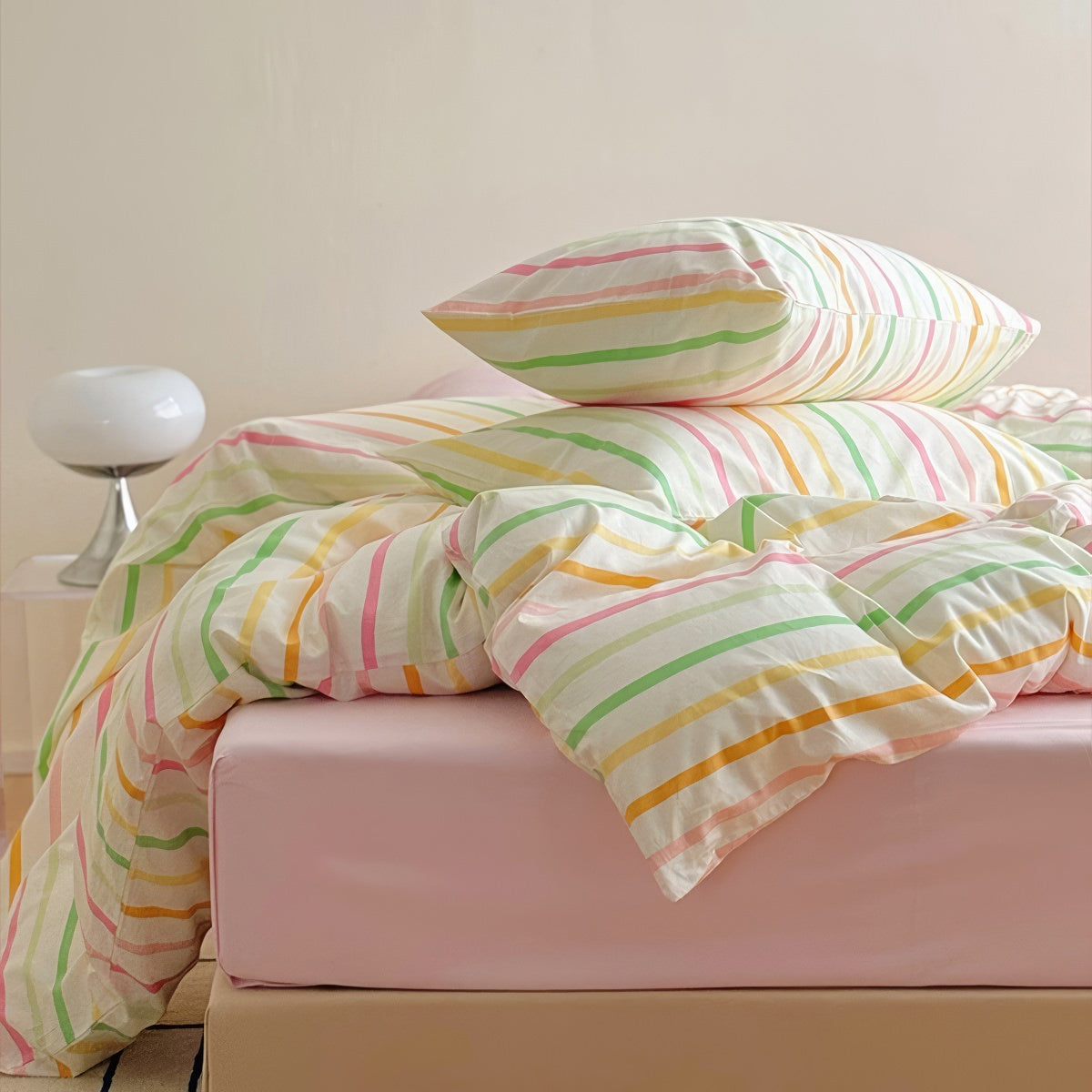 Colorful Pastel Stripes Bedding Set